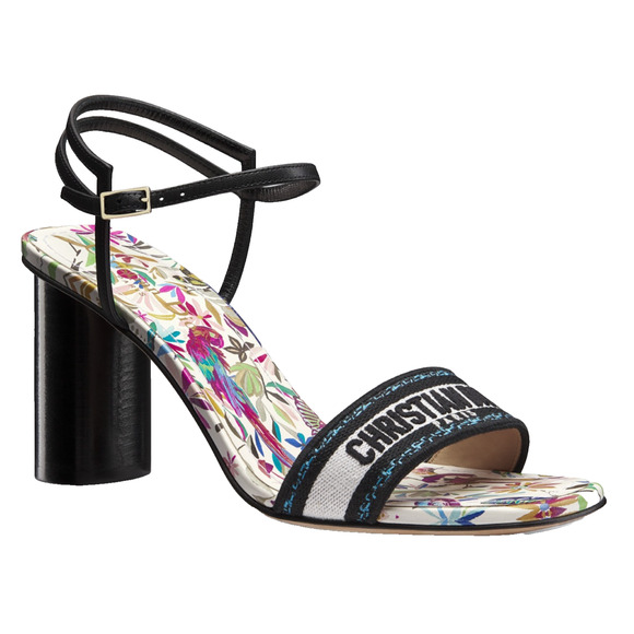 Dior TDJ Fantastica Black Blue Dway Heeled Sandal Ankle Strap Heel Pump 39.5 - Picture 1 of 14